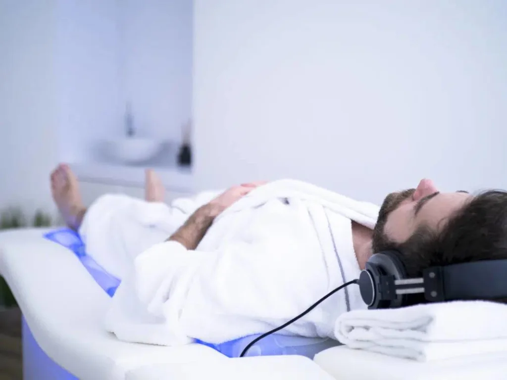 Male patient at Clinique La Prairie neurowave stimulation